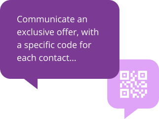 Communicate an exclusive offer, with a specific code for each contact.