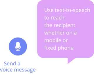 Voice Message logo with explanation of the Text-to-Speech (TTS) offer.