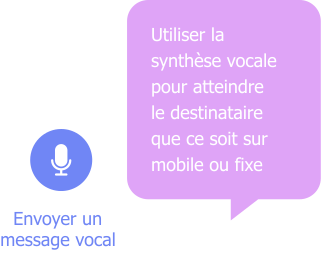 Logo du Message Vocal avec explication de l'offre synthèse vocale (TTS pour Text-to-Speech).